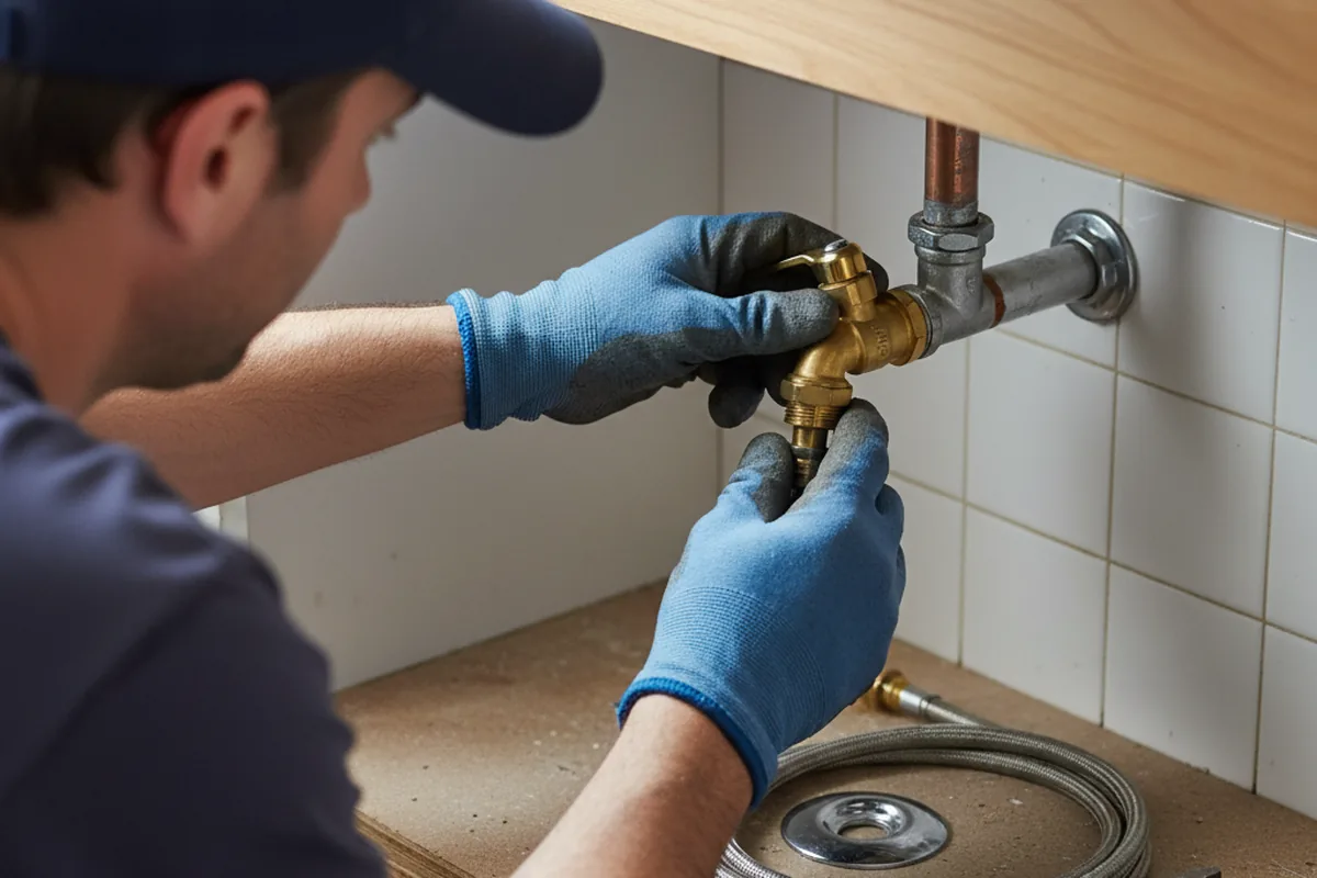 Shutoff valve and fitting work during Burst Pipe Repair in York